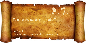 Marschauser Teó névjegykártya